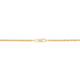 Scalloped Center Station Rope Chain Necklace in Yellow Gold