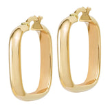 High Polish Square Half Round Hoop Earrings