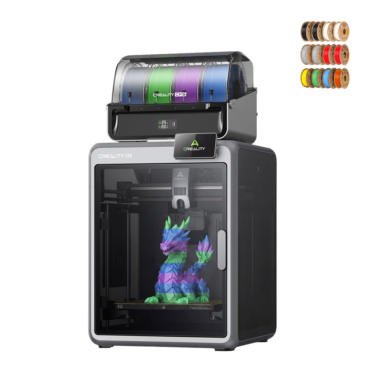 Creality K2 Combo Multi Color 3D Printer with 12 Filaments Hyper-PLA Bundle