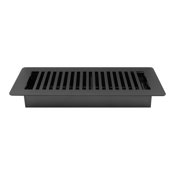 Manor House Textured Black, Low Profile Slotted Design Floor Registers, 4-pack