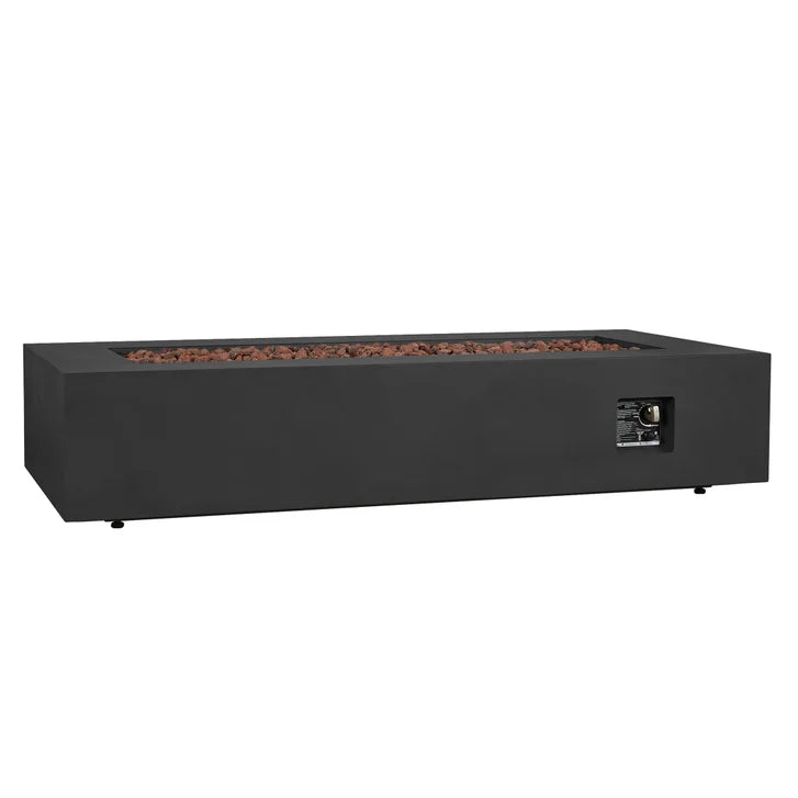 Real Flame Aegean Steel 70 in. Rectangle Fireplace