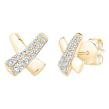 Round Brilliant Diamond X-Shaped Earrings (0.30 ctw)