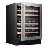Hisense 23.4 in. 4.9 cu ft. 46 Bottle Stainless Steel Built-in or Freestanding Wine Cooler with Dual Zone and Wi-Fi Connectivity