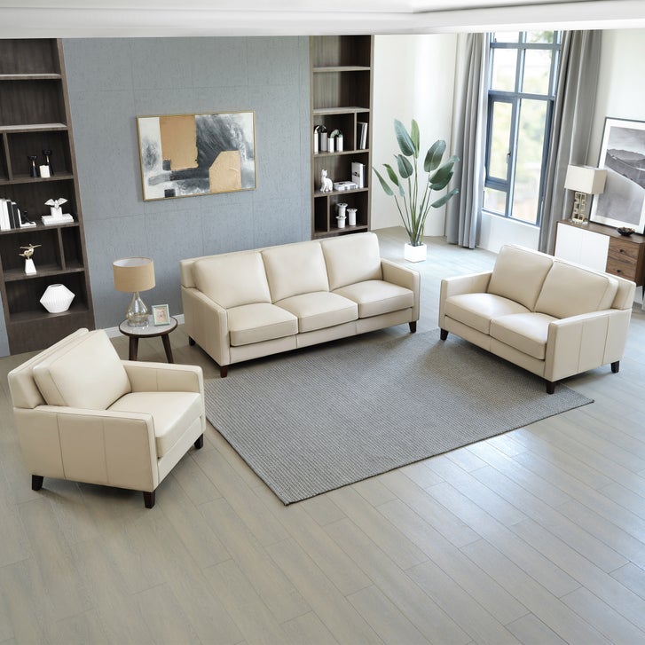 Prospera Home West Park Top Grain Leather Sofa, Loveseat and Chair
