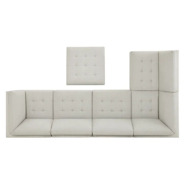 Thomasville Tisdale Tufted 6-piece Fabric Sectional with Storage Ottoman