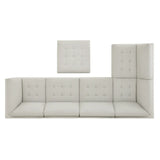 Thomasville Tisdale Tufted 6-piece Fabric Sectional with Storage Ottoman