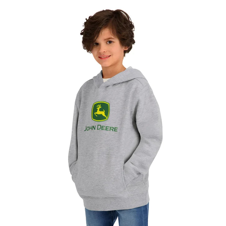 John Deere Boys' Embroidered Logo Hoodie – Cotton Blend Fleece Sweatshirt