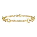 High Polished Multi-Strand Circle Link Bracelet in Yellow Gold