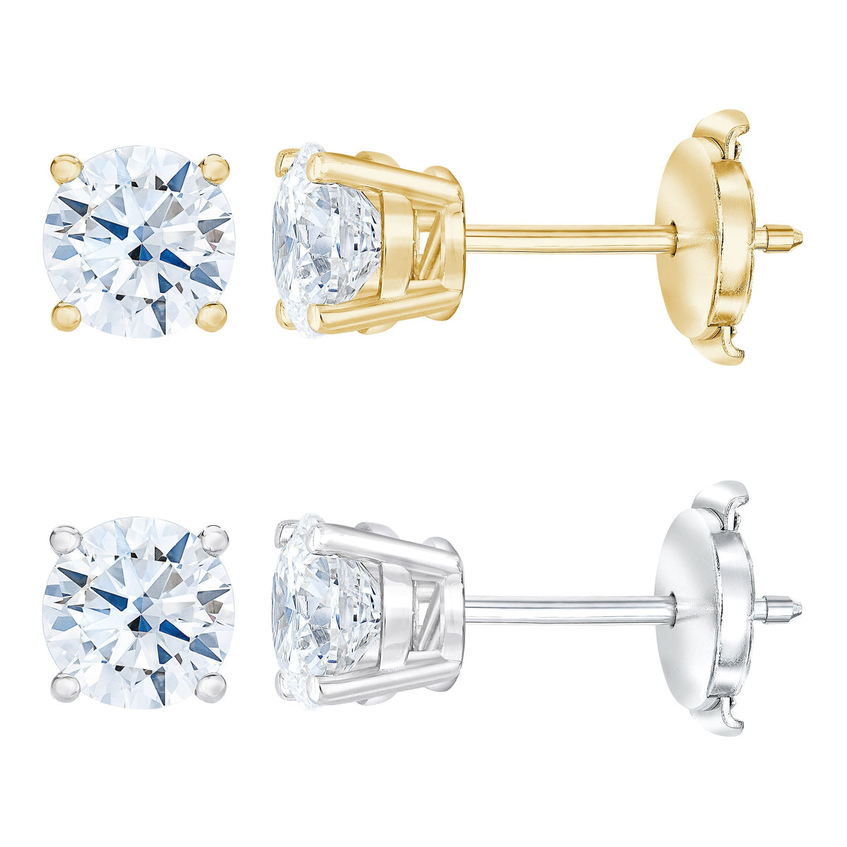 Round Brilliant Diamond Stud Earrings (1.60 ctw)