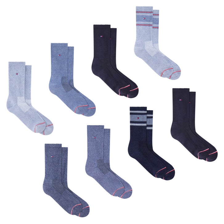 Tommy Hilfiger Men's Combed Cotton Crew Socks with Arch Support, 8-Pack