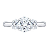 Three Stone Oval Cut Diamond Ring (1.10 ctw)