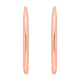 High Polish Round Hoop Gold Earrings
