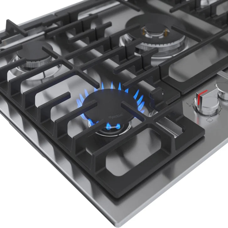 Bosch 800 Series 30 in. Stainless Steel Gas 5 Burner Cooktop with Cast Iron Grates