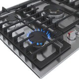 Bosch 800 Series 30 in. Stainless Steel Gas 5 Burner Cooktop with Cast Iron Grates