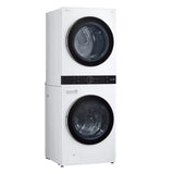 LG White Single Unit Front Load WashTower 5.2 cu. ft. Washer, 7.4 cu. ft. Electric Dryer