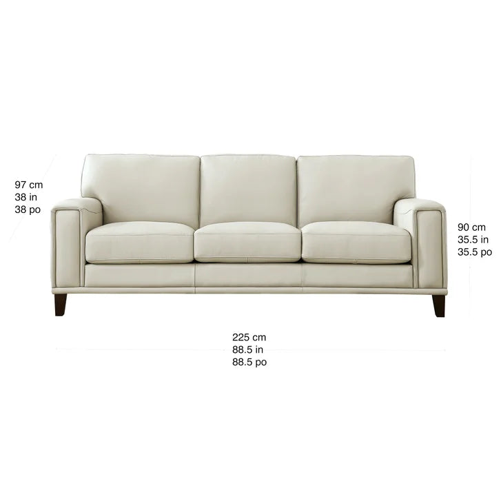 Prospera Home Jensen Top-grain Leather Sofa and 2 Chairs