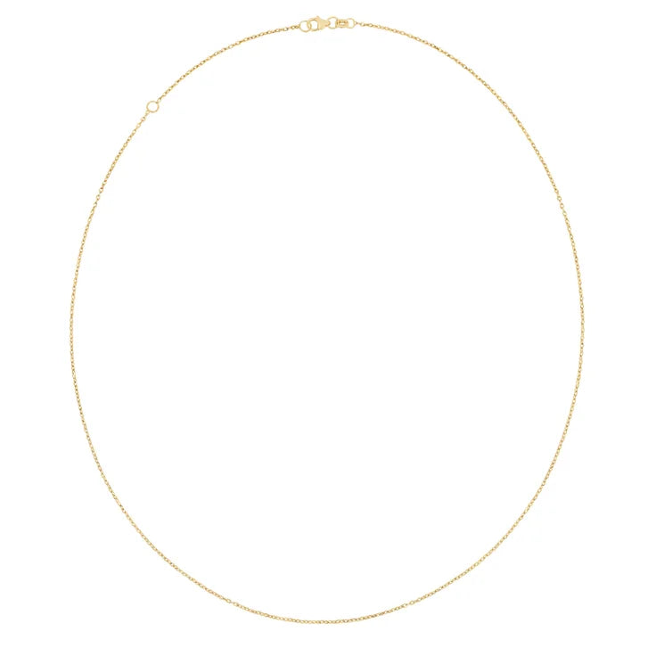 Diamond Cut Rolo Chain Necklace in Yellow or White Gold