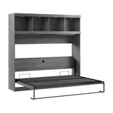 Bestar Oasis Premium Horizontal Queen Wall Bed with Overhead Storage