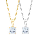 Princess Cut Diamond Solitaire Pendant (0.90 ct)