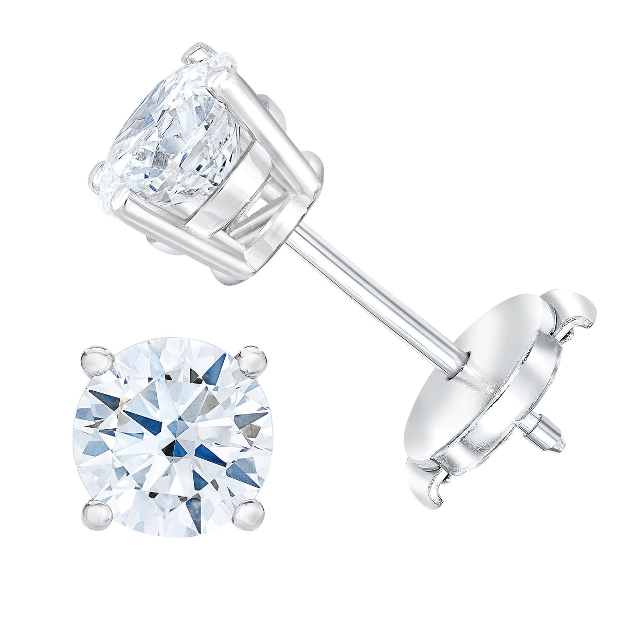 Round Brilliant Diamond Stud Earrings (1.60 ctw)