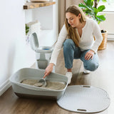 Litter Genie Platinum Stainless Steel Litter Box and Mat Bundle