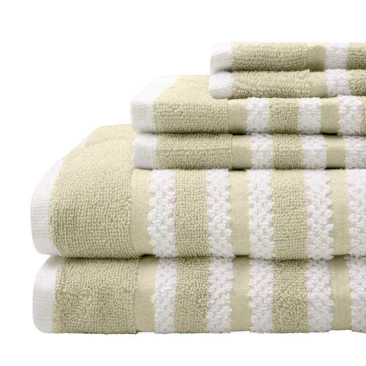 Textured Stripe Towel Set, 6-piece
