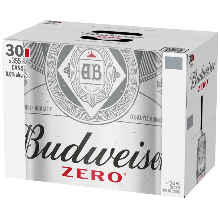 Budweiser Zero Non-alcoholic Beer, 30 × 355 mL