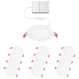 Globe Electric 3 CCT Integrated Slim Recessed Light Kit, 12-pack