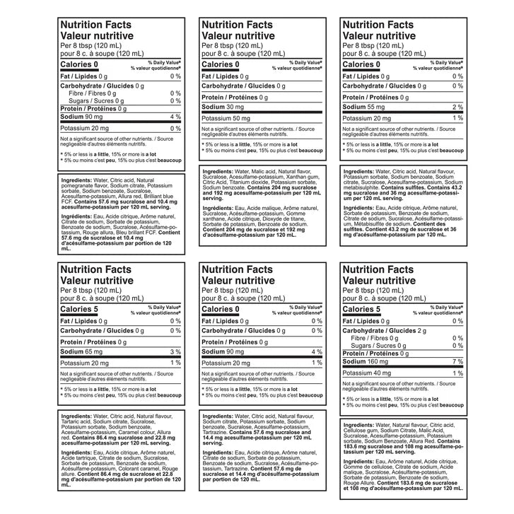 Matteo's Sugar-Free Cocktail Mix Variety Pack, 6 × 750 mL + 1 pump