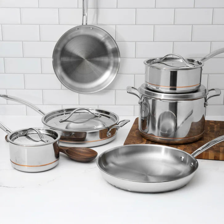 Kirkland Signature 5-ply Clad Stainless Cookware Set, 10-pieces