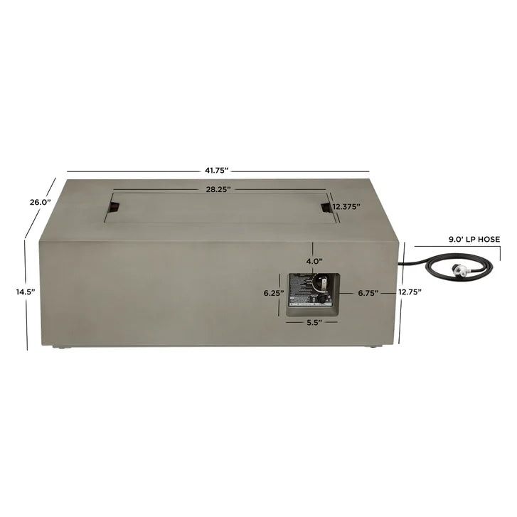Real Flame Aegean Steel 42 in. Rectangle Fireplace