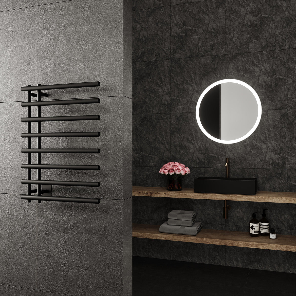 Paris Mirror Leto 8 Bar Towel Warmer