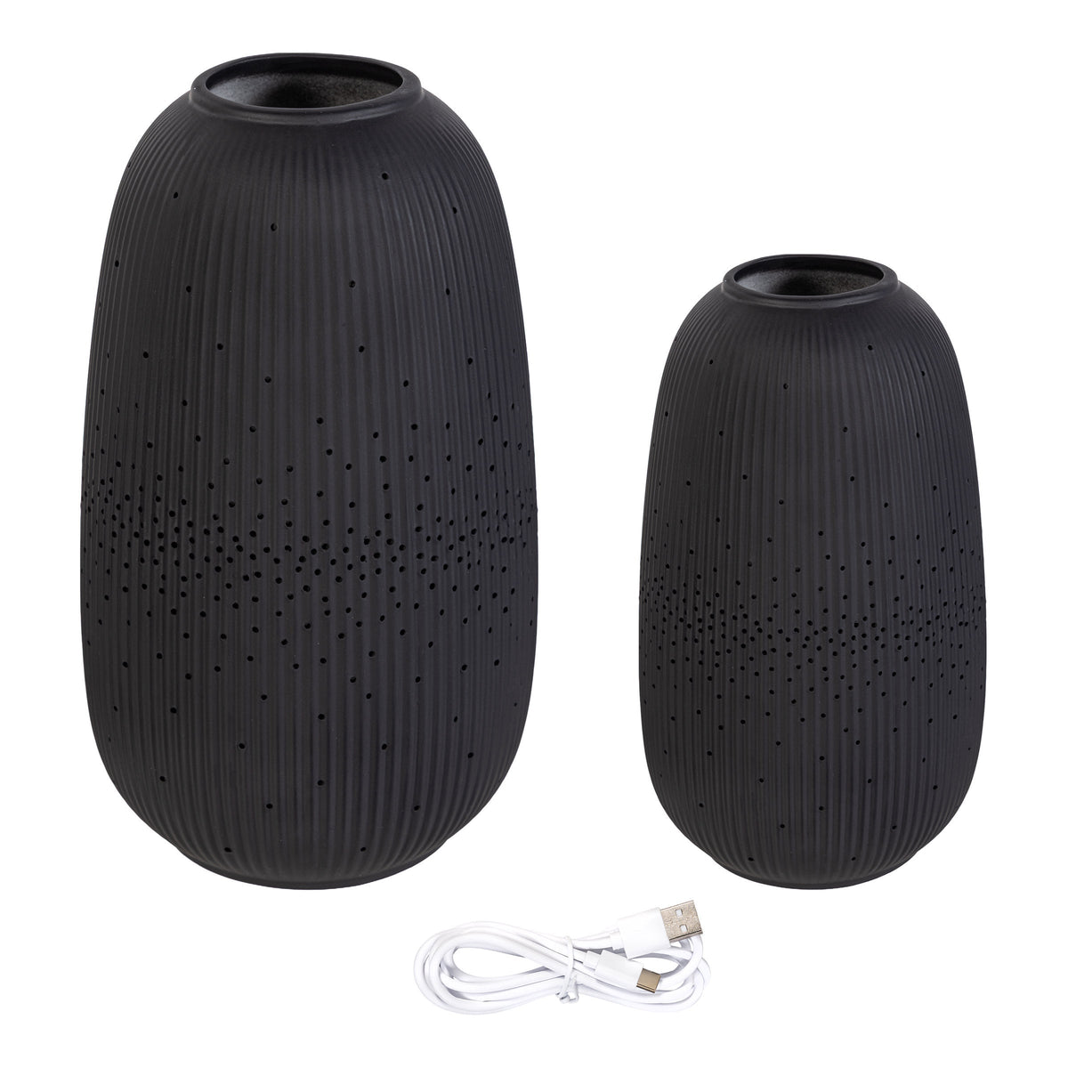 Evergreen LED Porcelain Lantern, 2-piece
