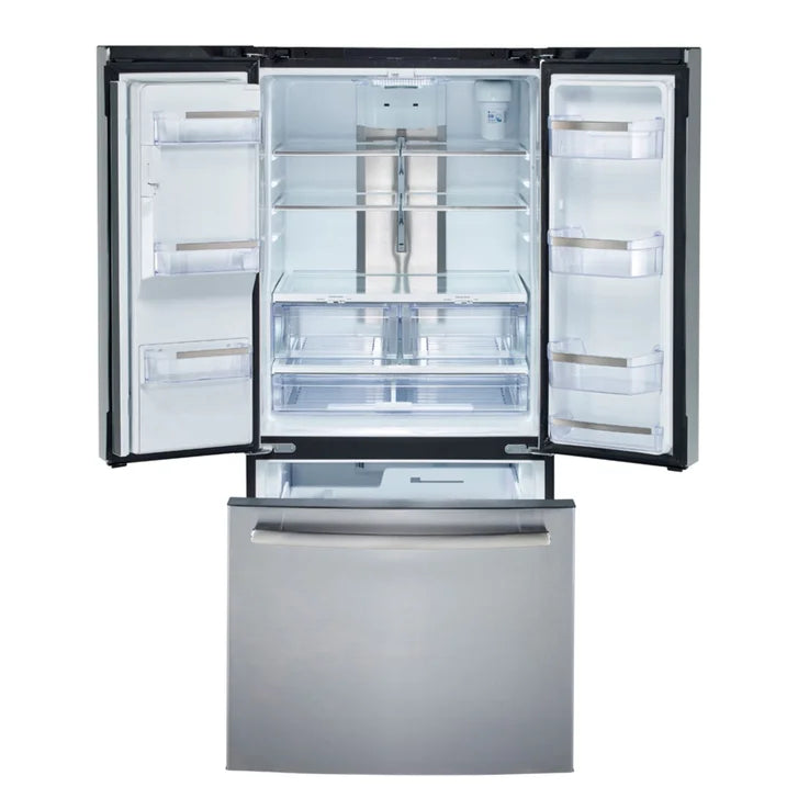 GE Profile 33 in. 24.8 cu ft. Stainless Steel French Door Refrigerator with External Ice and Water Dispenser