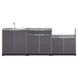 NewAge Products 4-piece Outdoor Kitchen Aluminum Set with Built-in Sink Cabinet