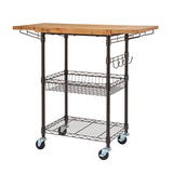 Trinity Pro Storage Expandable Bamboo Kitchen Cart