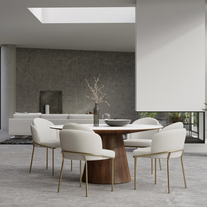 Rove Concepts Angelo Brass and Beige (Alesund) Dining Chair, 2-pack