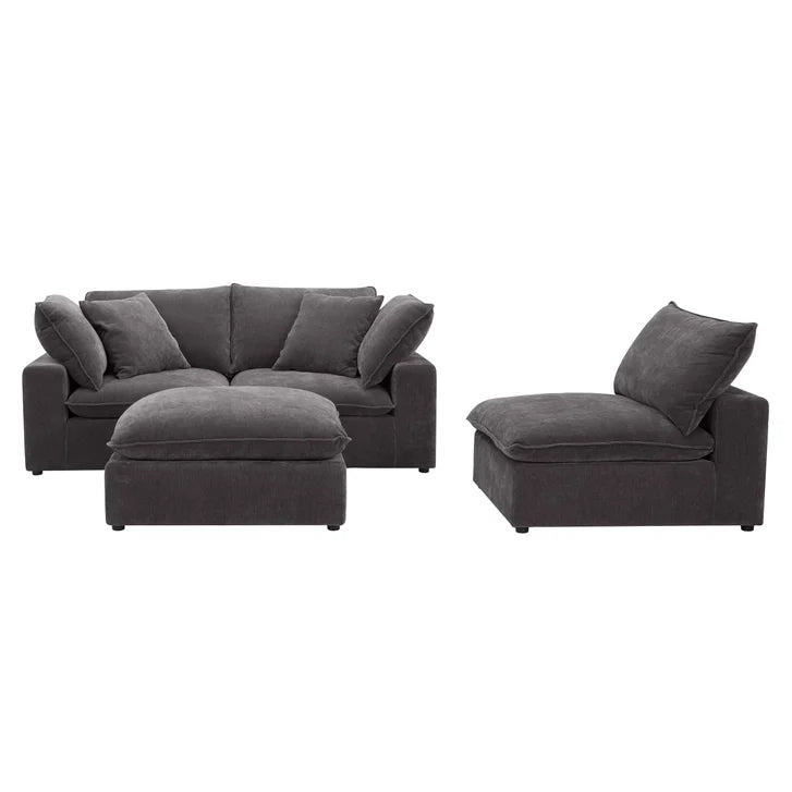 Aiden & Ivy Sereen 4-piece Modular Sofa with Ottoman