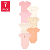 Pekkle Infant Short Sleeve Body Suit, 7-Pack