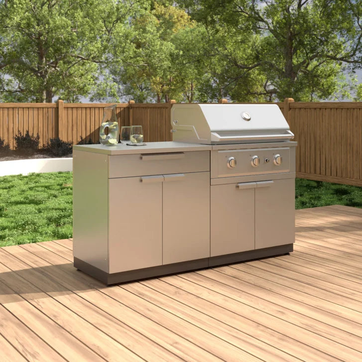 NewAge Products 4-piece Outdoor Kitchen Stainless Steel Set, Natural Gas Grill