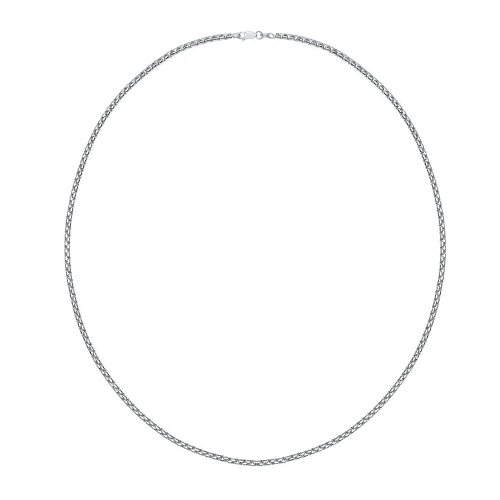 High Polish and Diamond Cut Round Box Chain