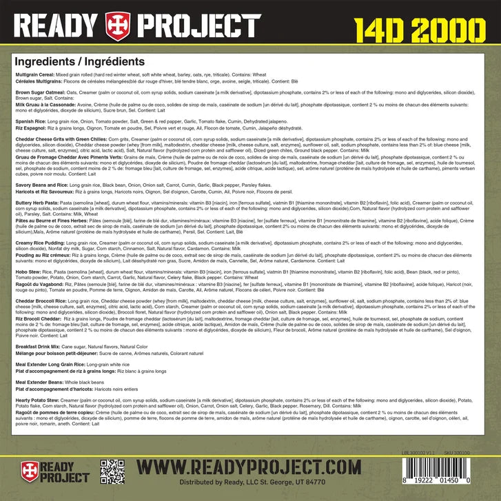 Ready Project Emergency 14 Day Food Supply