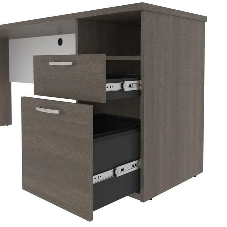Bestar Upstand 2-piece L-shaped Workstation with Height Adjustable Desk