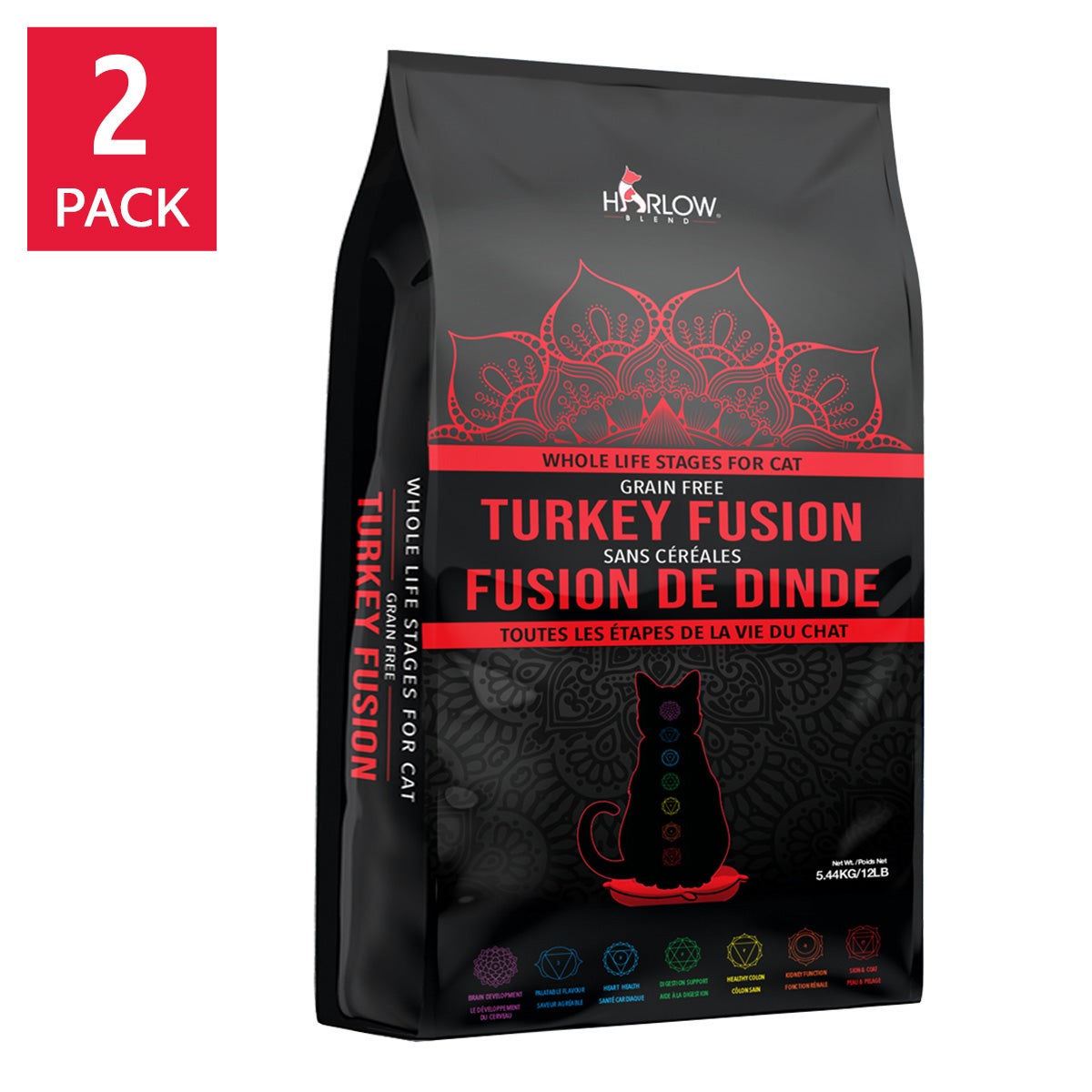 Harlow Blend Turkey Fusion Grain Free All Life Stages Cat Formula, 2 × 5.44 kg (12 lb)