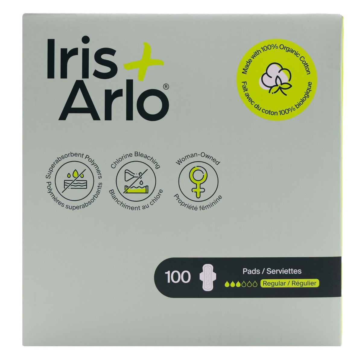 Iris + Arlo Organic Cotton Pads, 100-count
