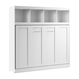 Bestar Oasis Premium Horizontal Double Wall Bed with Overhead Storage