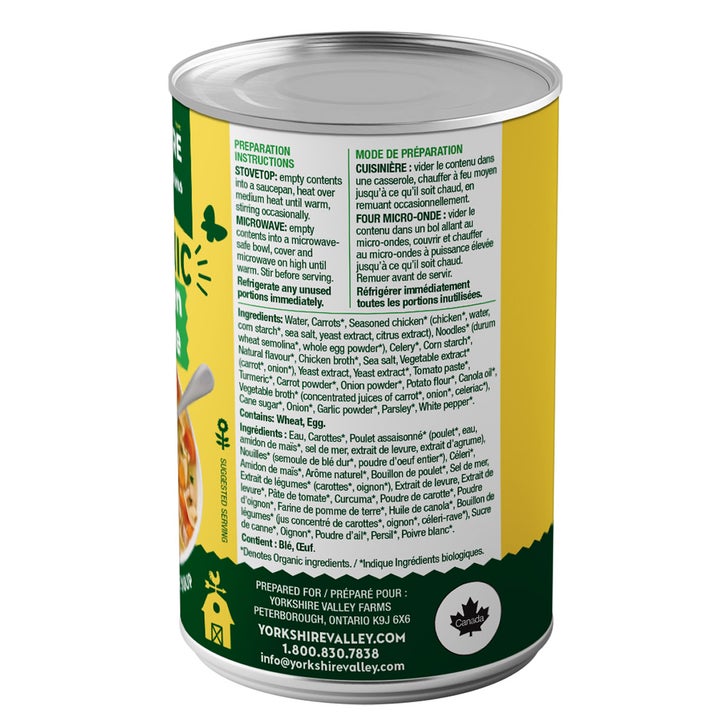 Yorkshire Valley Farms Organic Chicken Noodle Soup, 12 x 398 mL