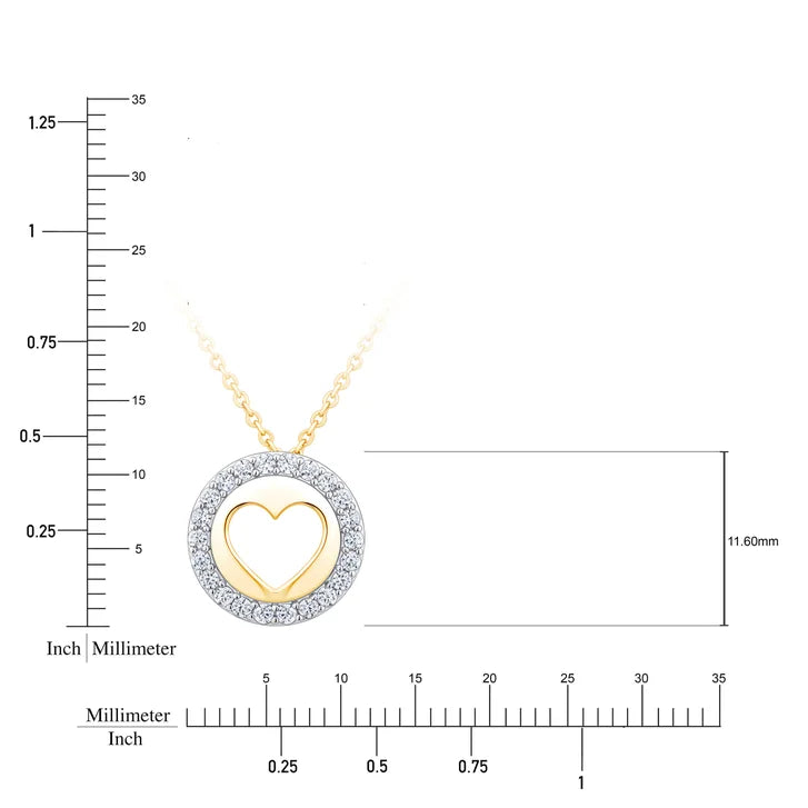 Round Brilliant Diamond Heart Disc Pendant (0.20 ctw)