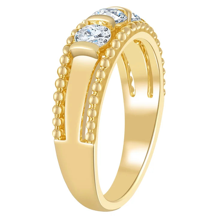 Three Stone Round Brilliant Diamond Ring (0.69 ctw)