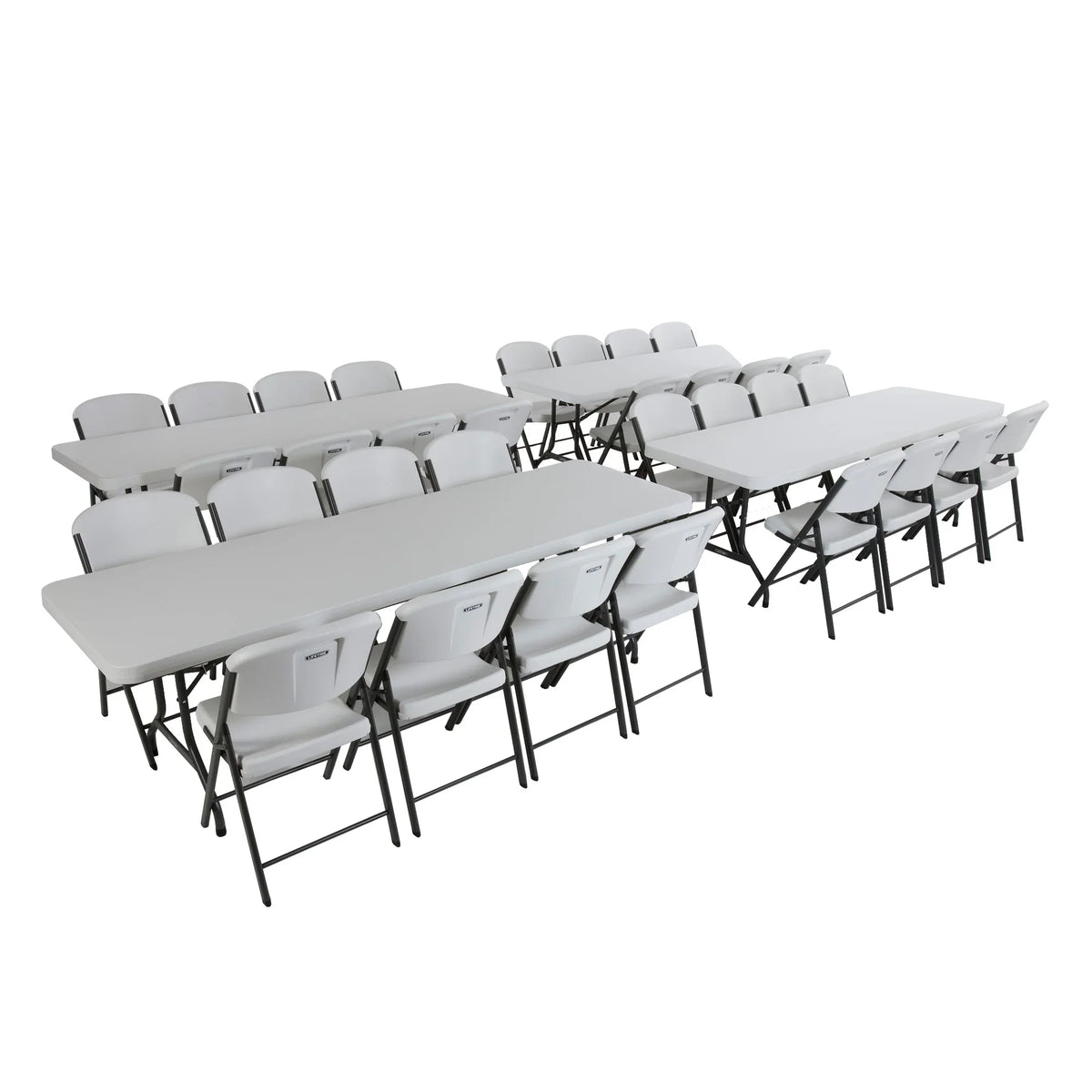 Lifetime 2.4 m (8 ft.) Table and Chair Combo - 4 Rectangular Tables and 32 Chairs